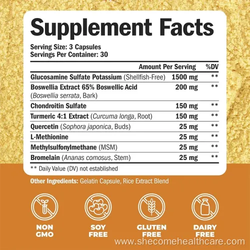 Joint Health & Comfort: OEM/ODM Glucosamine Chondroitin Turmeric Capsules for Sports Performance